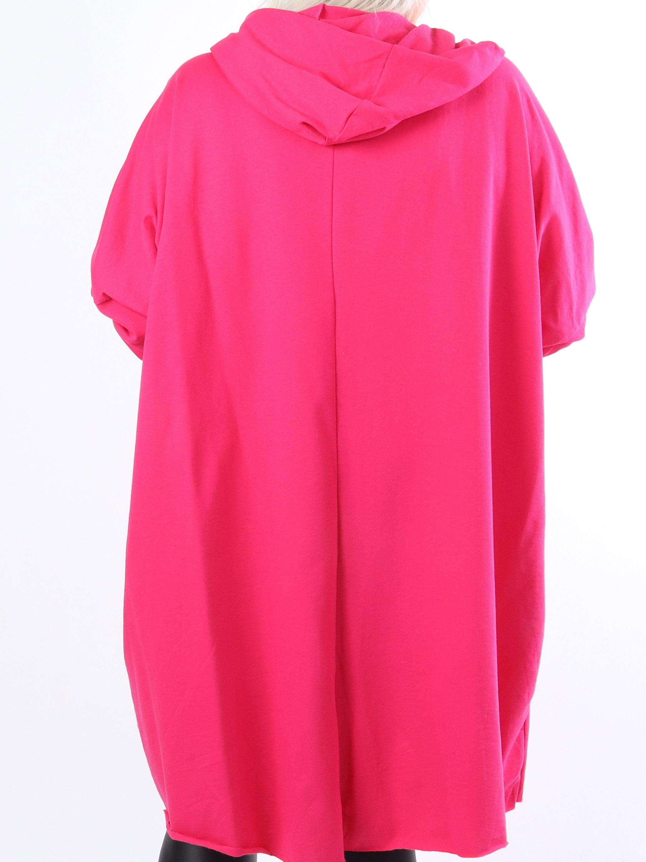 Rock - Cool klänning i stora storlekar med huva och text